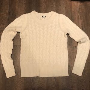 J Crew Cream Cable Knit Sweater